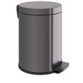 REFUSE BIN ROUND PVD BRUSHED GUNMETAL 6LT SOFT CLOSE