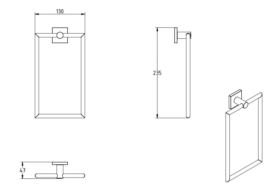 DELTA VERTICAL TOWEL RING