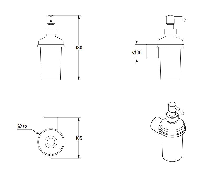 LAMDA WALL MOUNTED SOAP DISPENSER