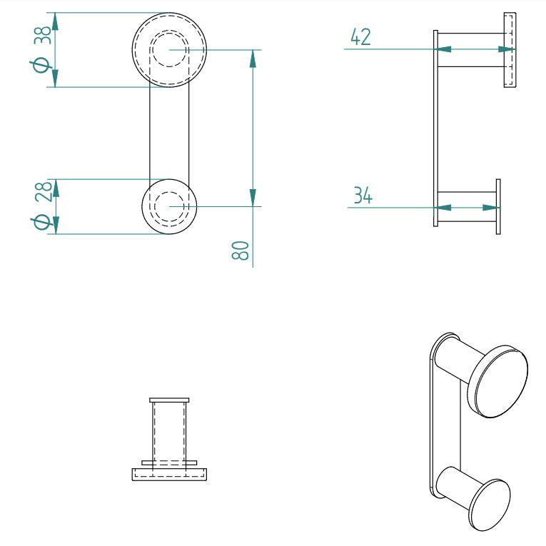LAMDA DOUBLE ROBE HOOK