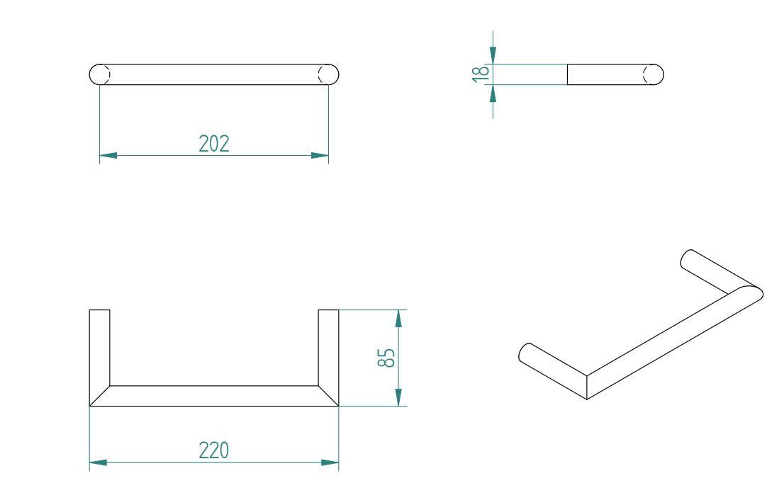 LAMDA DOUBLE SUPPORTED TOWEL RING