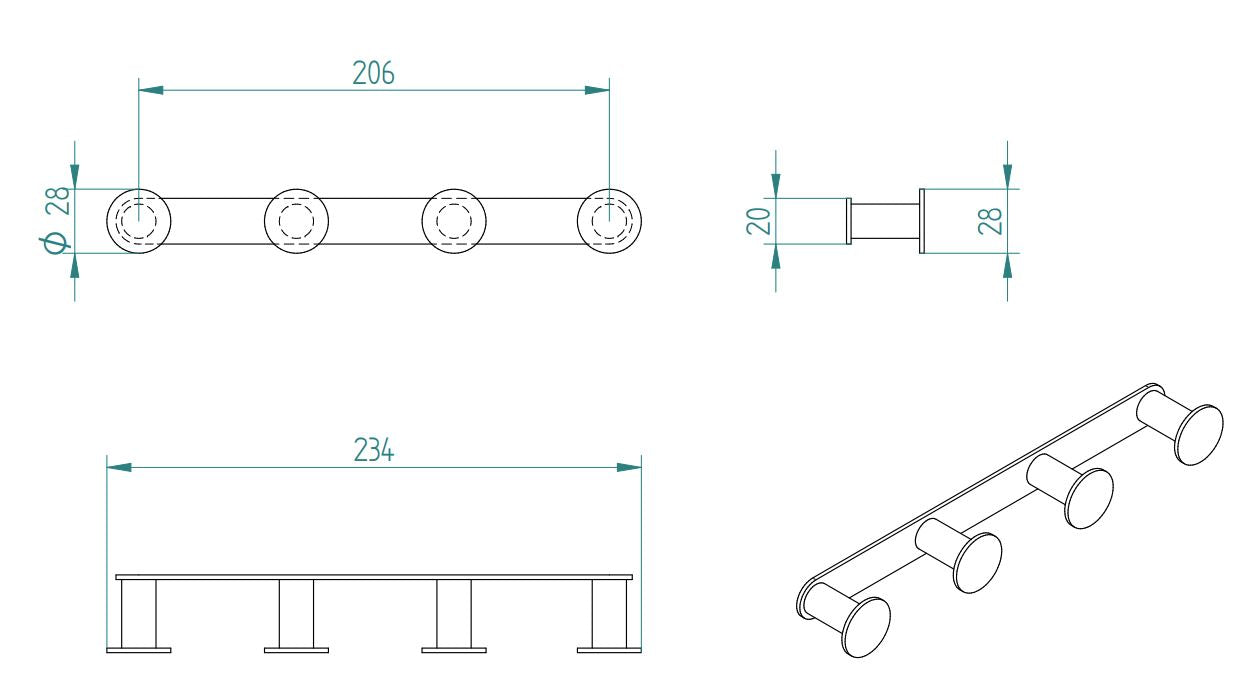 OMICRON QUADRUPLE ROPE HOOK