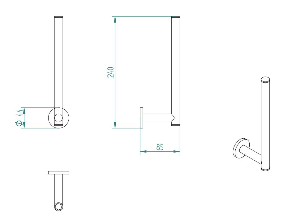 OMICRON SPARE DOUBLE TOILET ROLL HOLDER