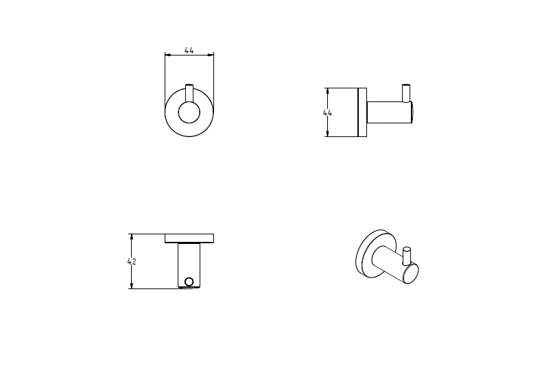 SIGMA BLACK MATTE SINGLE ROBE HOOK