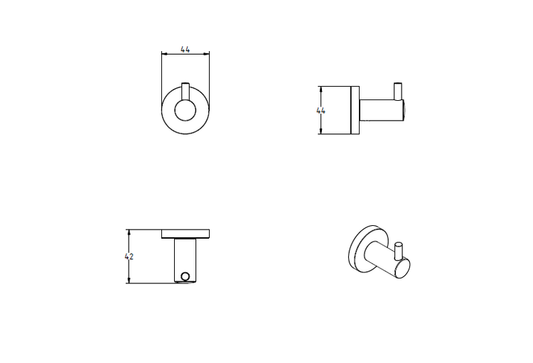 SIGMA BLACK MATTE SINGLE ROBE HOOK
