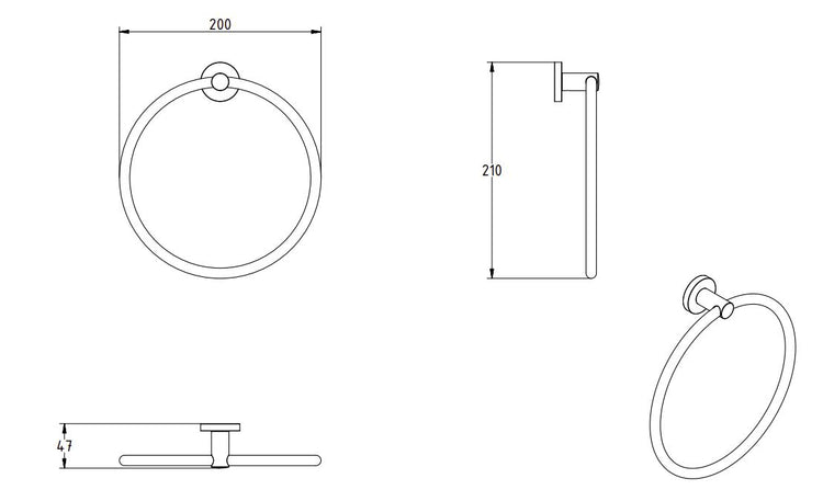 SIGMA BLACK MATTE TOWEL RING