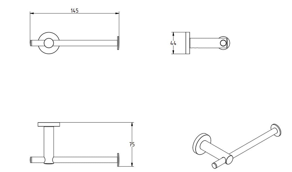 SIGMA BLACK MATTE TOILET ROLL HOLDER
