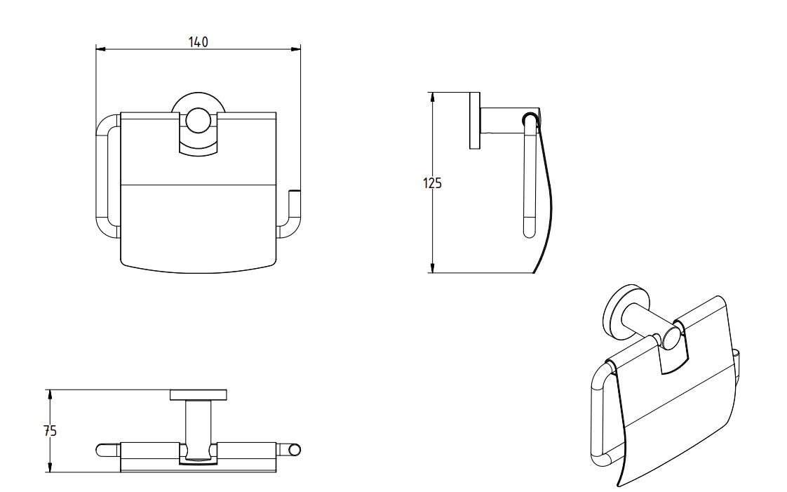 SIGMA TOILET ROLL HOLDER WITH LID