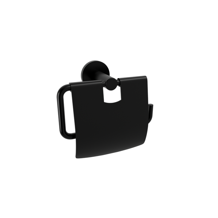 SIGMA BLACK MATTE TOILET ROLL HOLDER WITH LID