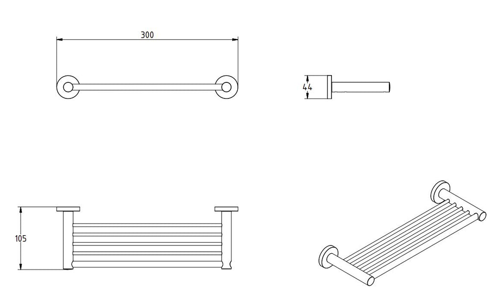 SIGMA BLACK MATTE SHOWER SHELF
