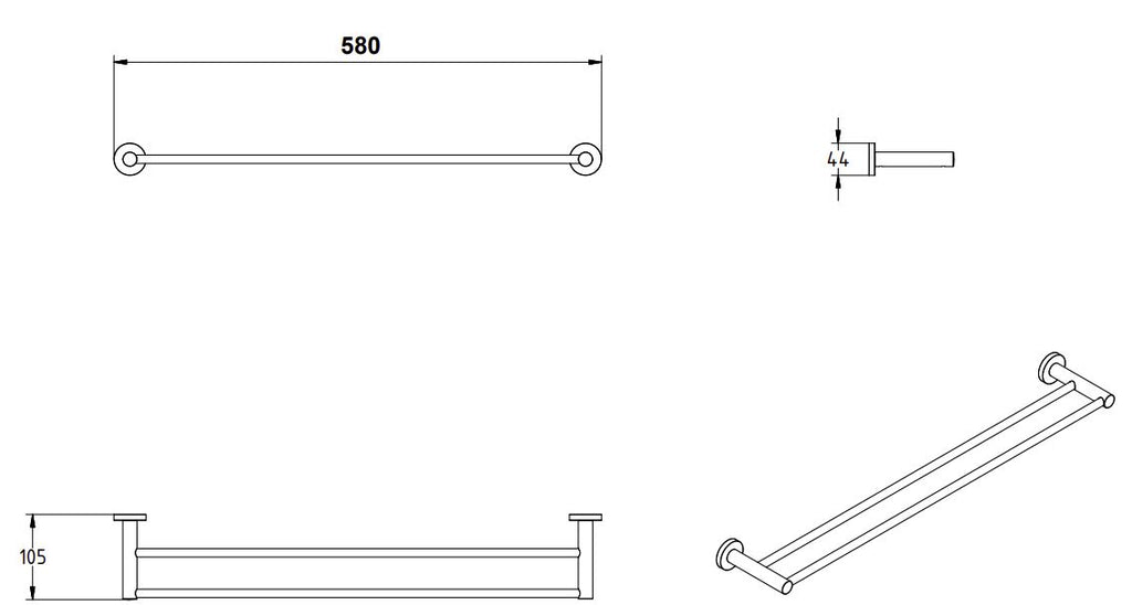 SIGMA DOUBLE TOWEL RAIL