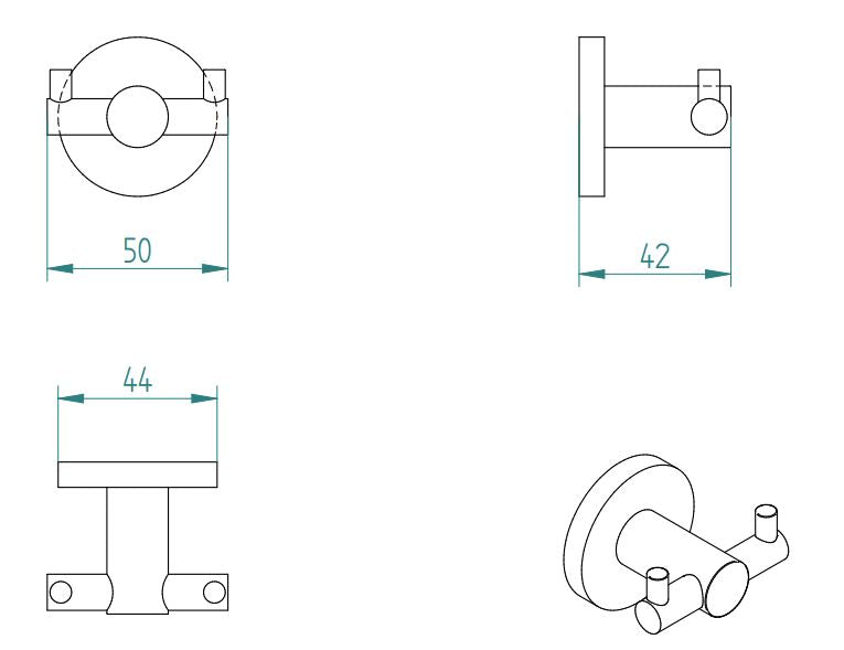 SIGMA BLACK MATTE DOUBLE ROBE HOOK