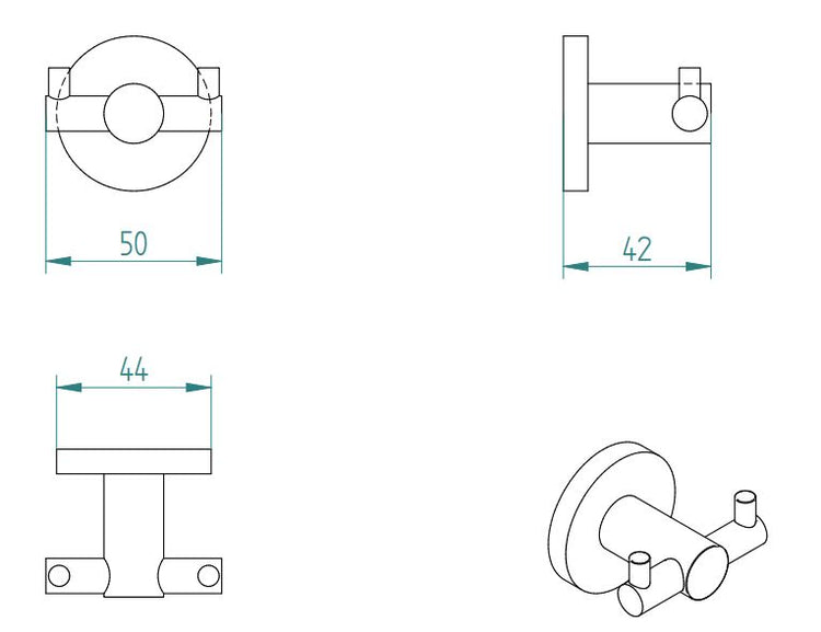 SIGMA BLACK MATTE DOUBLE ROBE HOOK