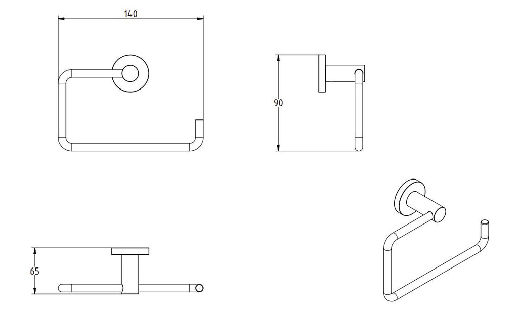 SIGMA OPEN FORM TOILET ROLL HOLDER