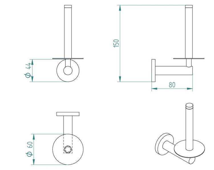 SIGMA BLACK MATTE SPARE TOILET ROLL HOLDER