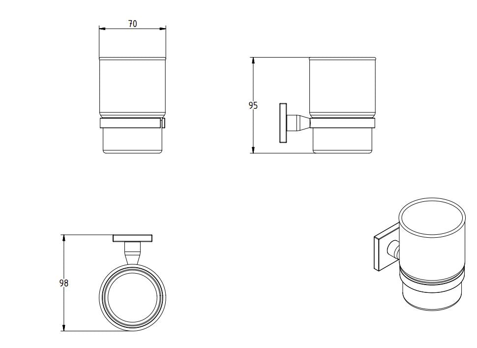 DELTA WALL MOUNTED TUMBLER HOLDER