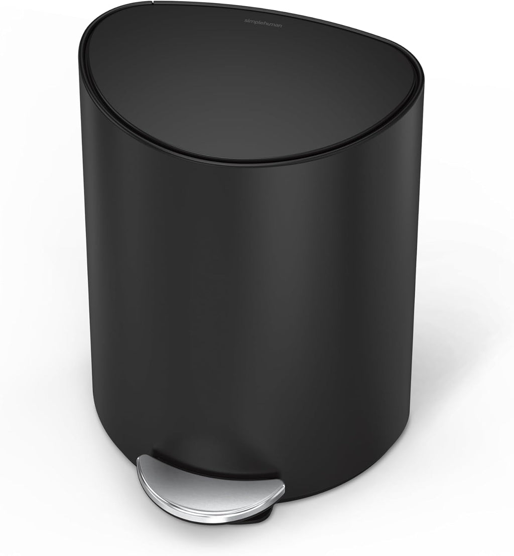 Simplehuman 6L semi-Round Step can Matte Black