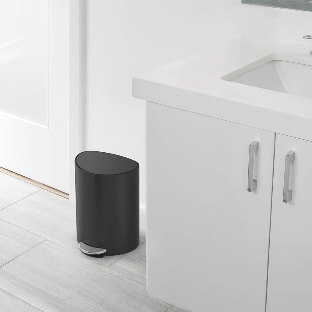 Simplehuman 6L semi-Round Step can Matte Black