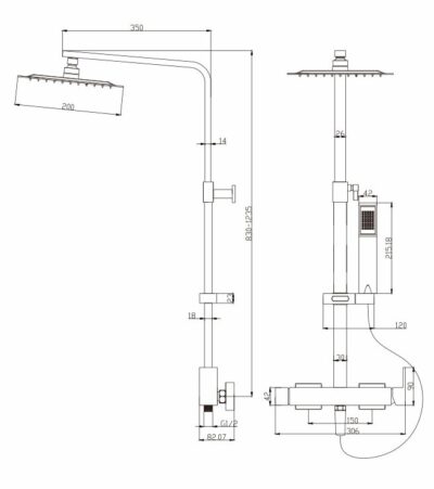 VEGA SINGLE LEVER SHOWER COLUMN