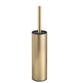 Brushed gold round toilet brush