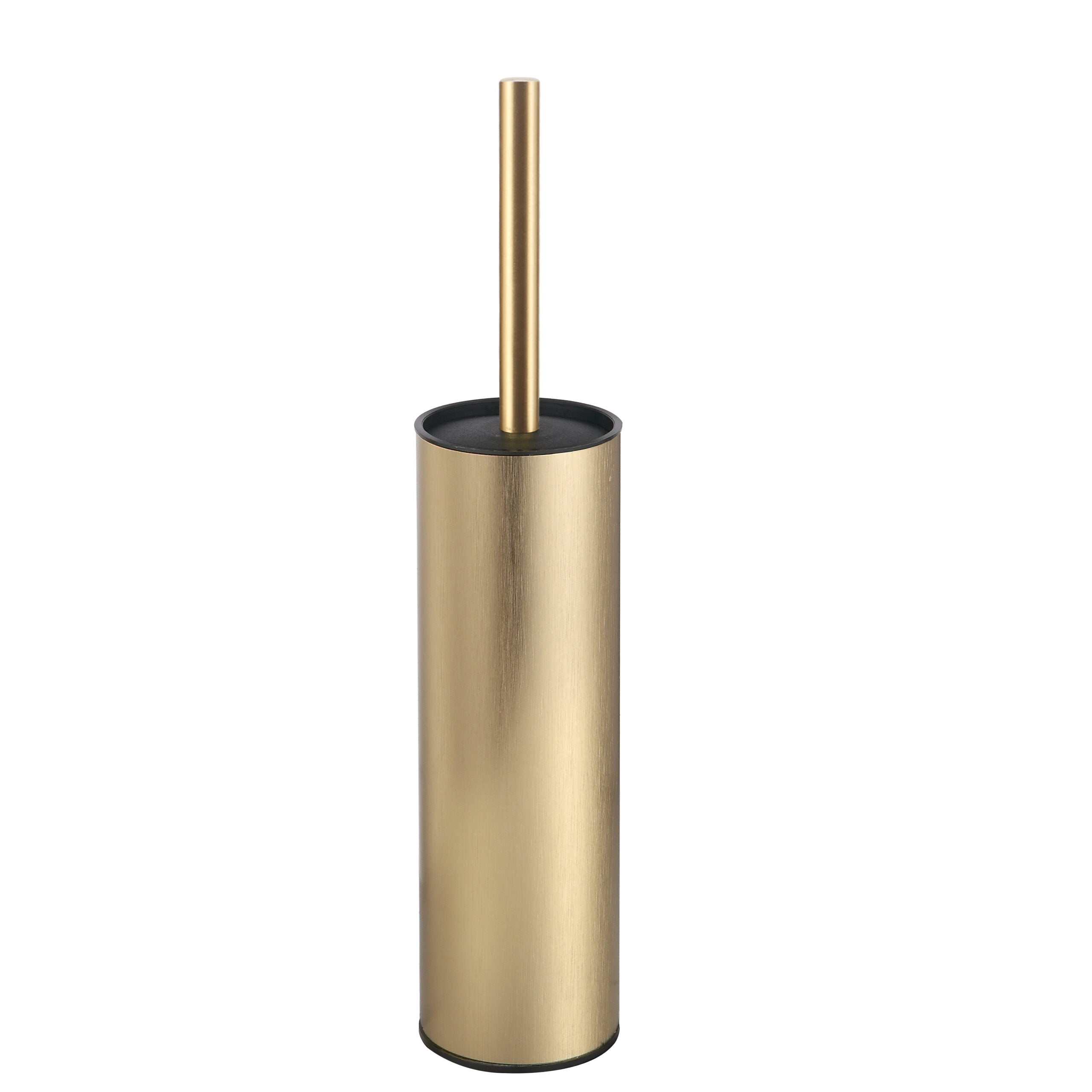 Brushed gold round toilet brush