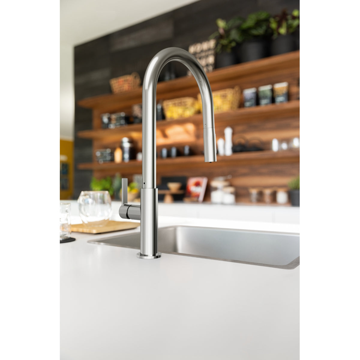 FRANKE Maris Slim Sink Mixer Clear Water Pull out Chrome - product photo