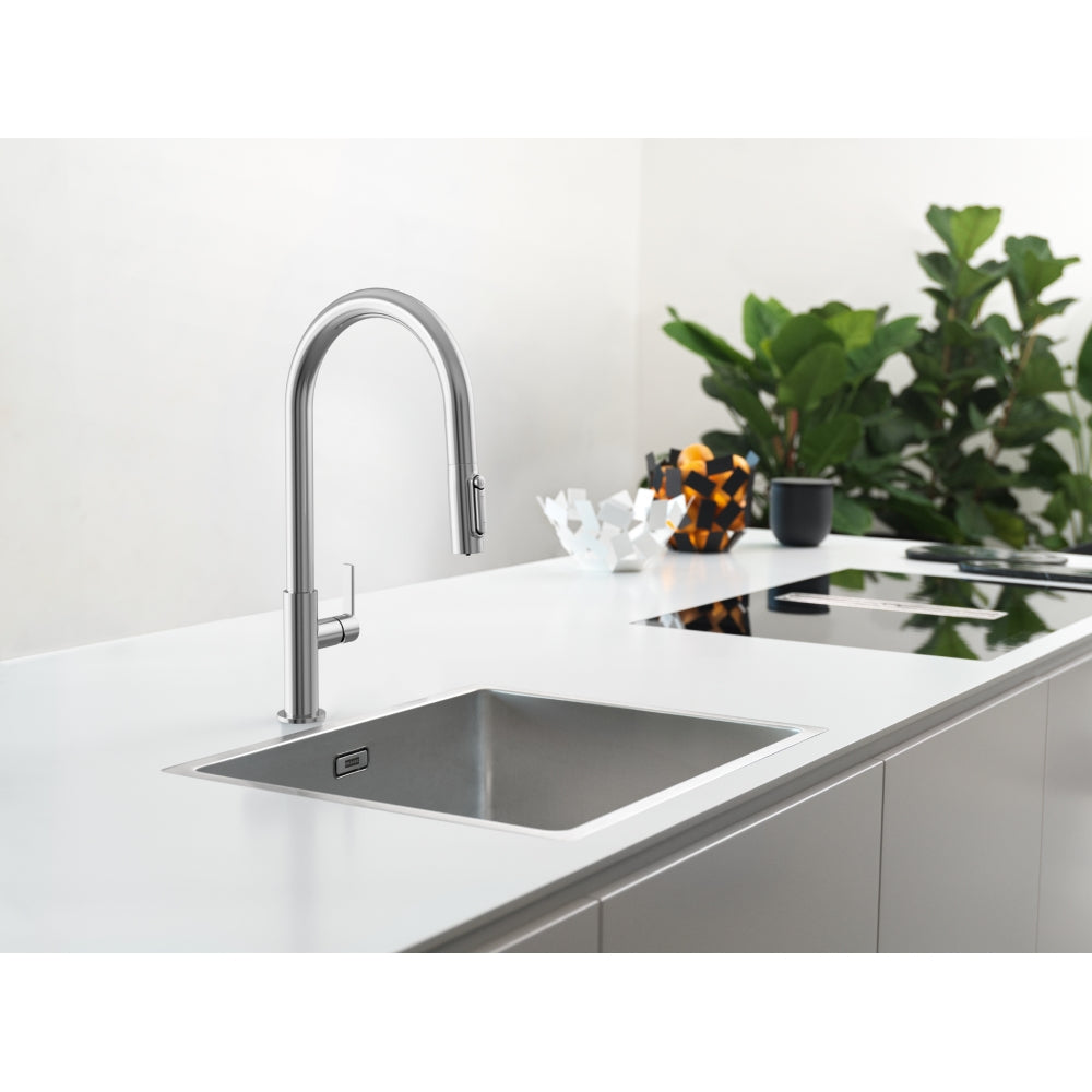 FRANKE Maris Slim Sink Mixer Clear Water Pull out Chrome