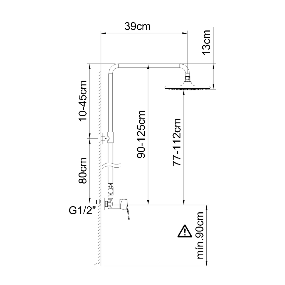 GO! EXTENDABLE SINGLE-LEVER SHOWER SET COLUMN