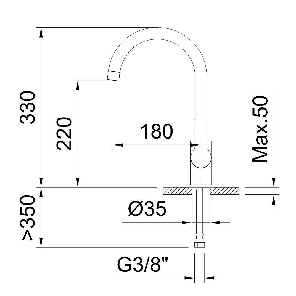 GO!2 SINGLE LEVER CHROME SINK MIXER