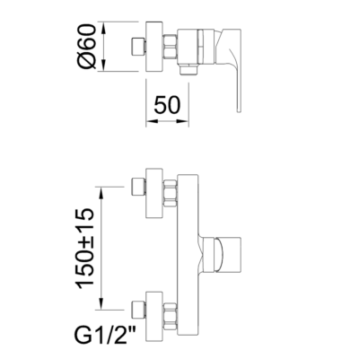 ROCKET GUNMETAL SHOWER MIXER