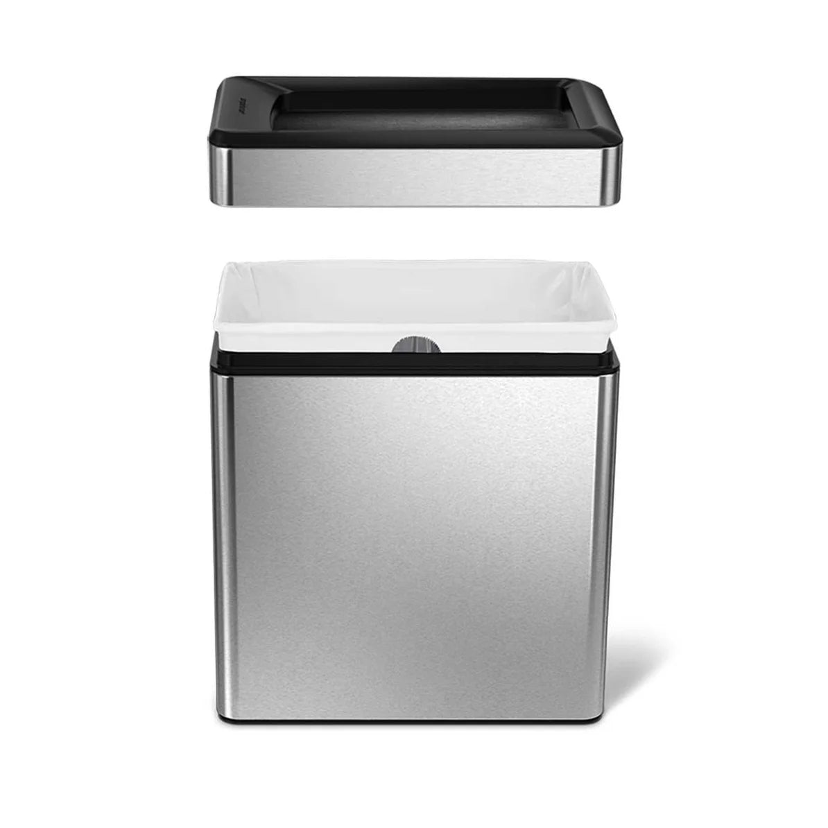 SIMPLEHUMAN PROFILE OPEN BIN 10L POLISHED STAINLESS STEEL