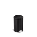 4.5L Round Pedal Bin Matte Black Stainless Steel