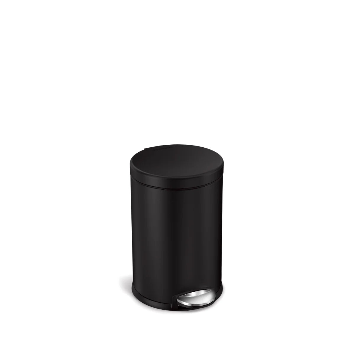 4.5L Round Pedal Bin Matte Black Stainless Steel