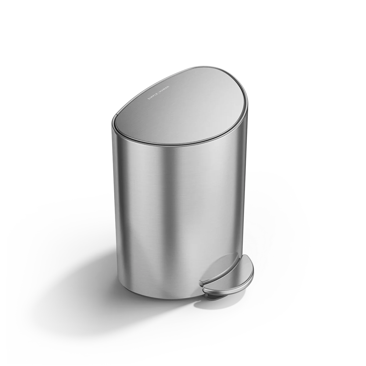 simplehuman 6L semi-Round Step can Brushed Stainless Steel