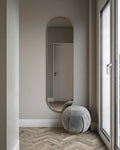 IRON FLOOR SEMI OVAL MIRROR 50X180