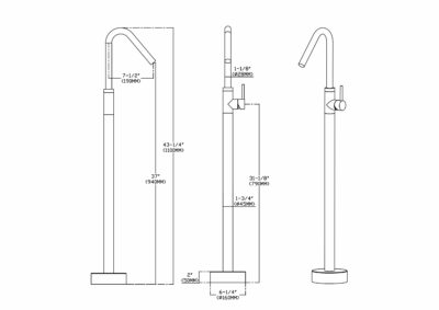 FLOOR STANDING CHROME BASIN MIXER