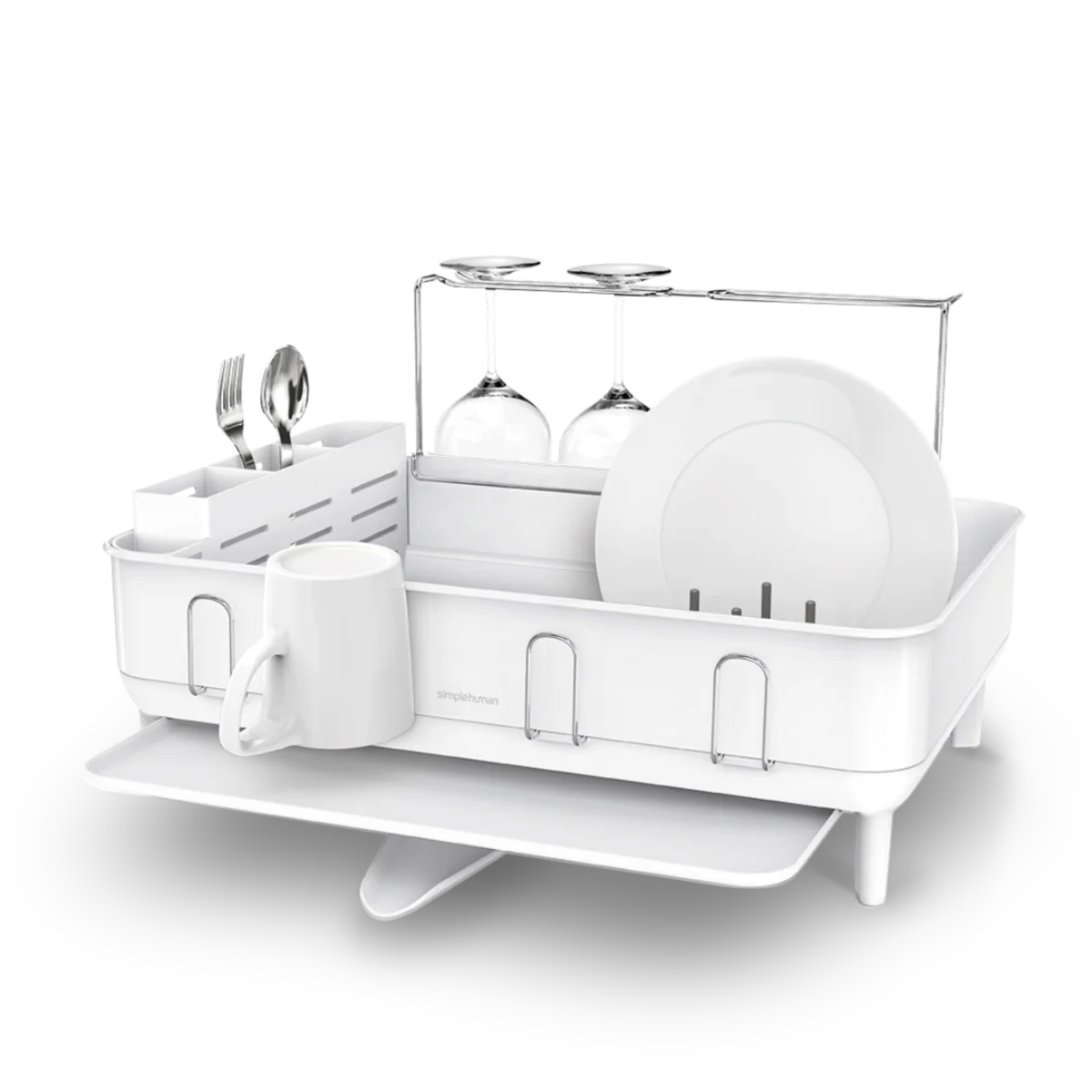 STEEL FRAME DISHRACK WHITE