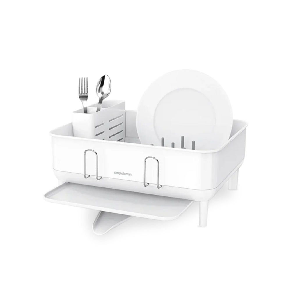 STEEL FRAME DISHRACK WHITE COMPACT