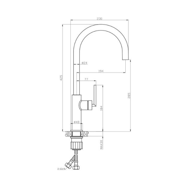 LIA BRUSHED GOLD SINK MIXER