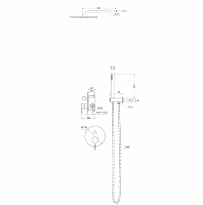 ERA BLACK CONCEALED SHOWER SET MIXER