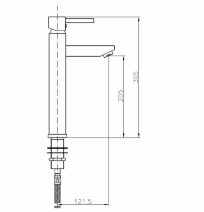 BASIN MIXER WITH POP-UP WASTE TALL