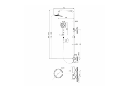 ERA WHITE SINGLE LEVER SHOWER COLUMN