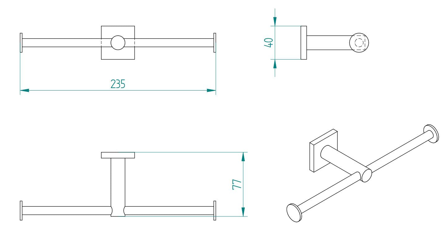 DELTA DOUBLE TOILET ROLL HOLDER