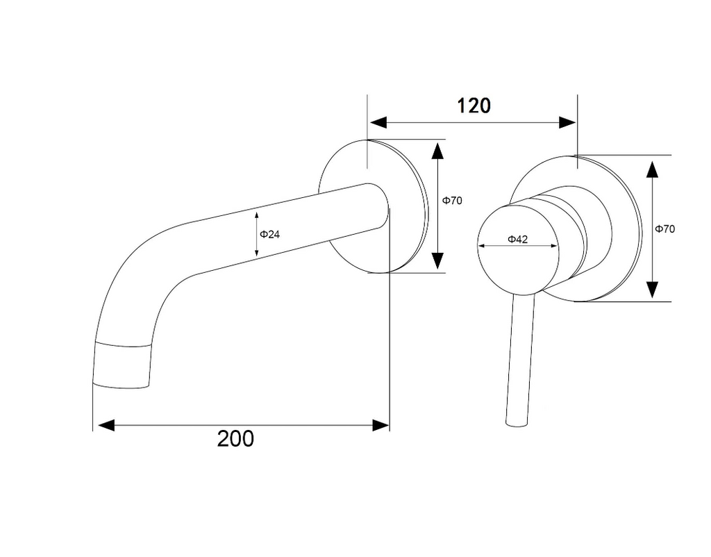 CONCEALED BRUSHED GUNMETAL BLACK BASIN MIXER