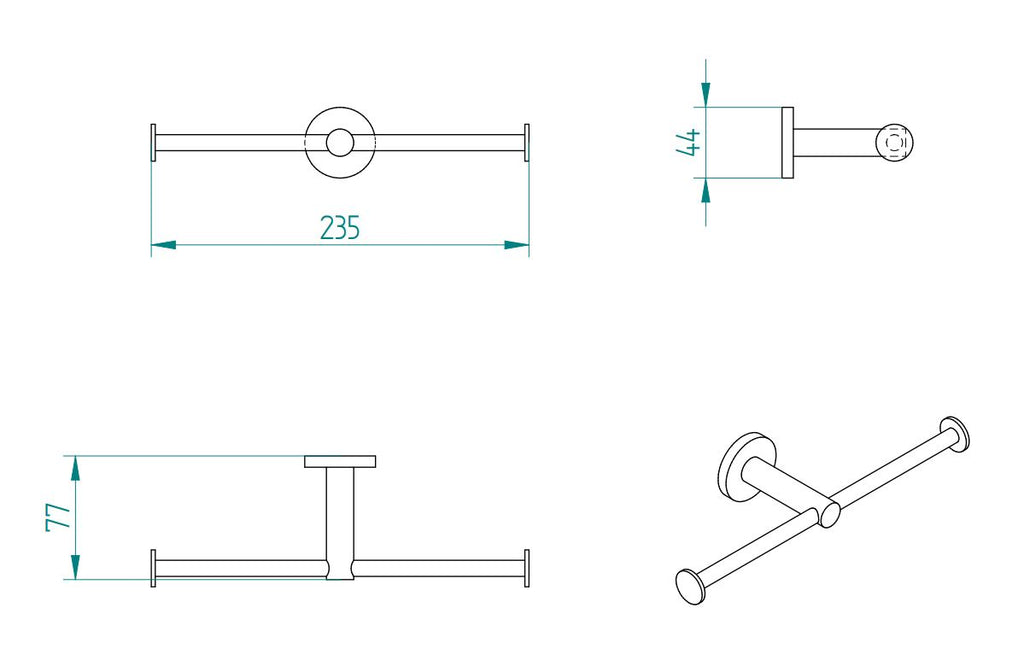SIGMA BLACK MATTE DOUBLE PAPER TOILET HOLDER