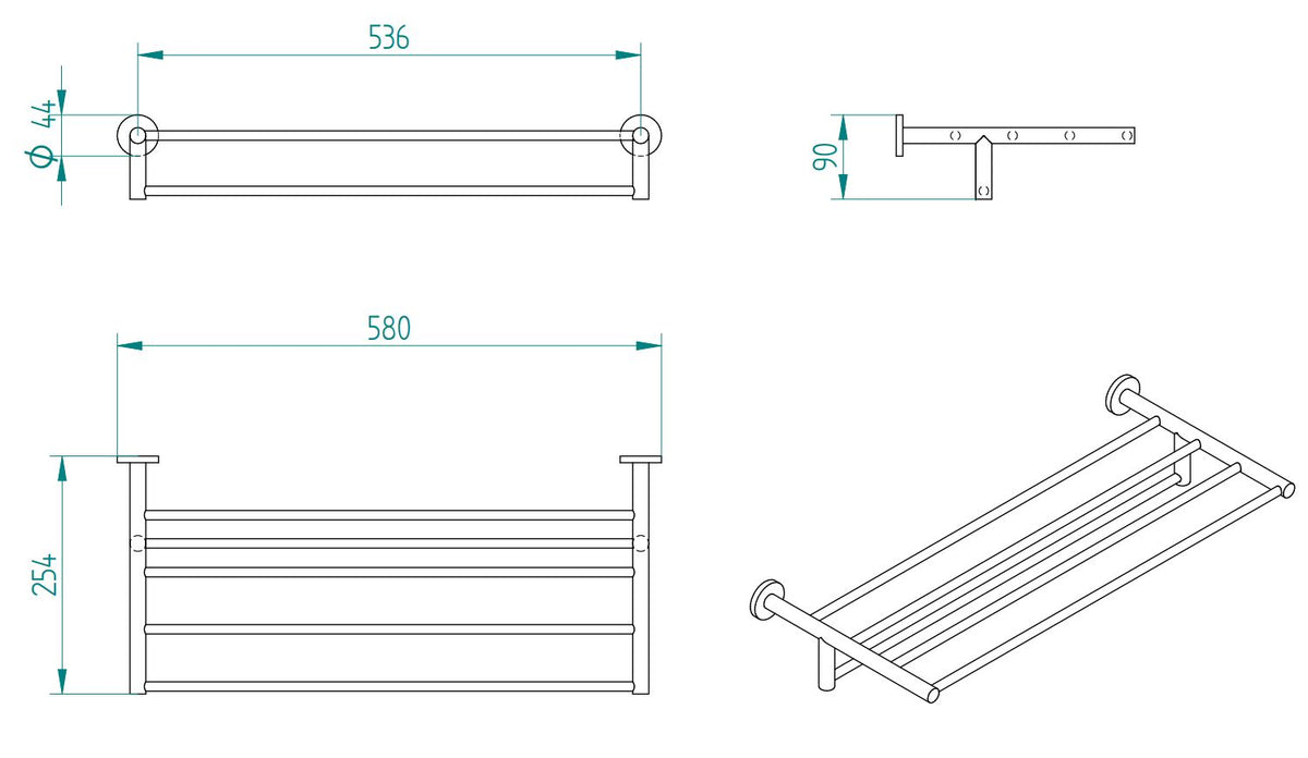 SIGMA BLACK MATTE TOWEL RACK
