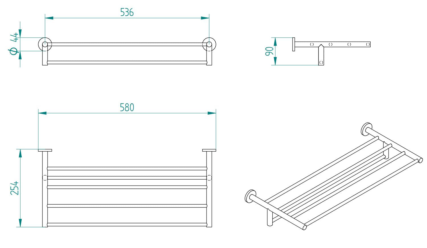 SIGMA BLACK MATTE TOWEL RACK