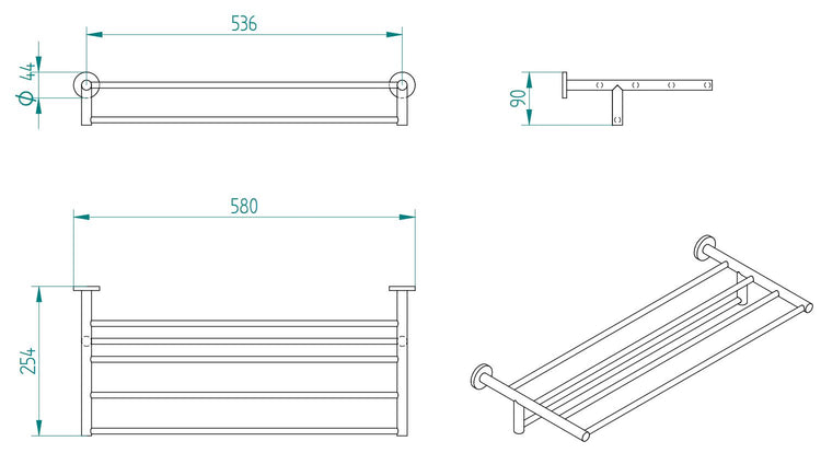SIGMA BLACK MATTE TOWEL RACK