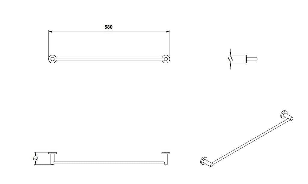 SIGMA SINGLE TOWEL RAIL