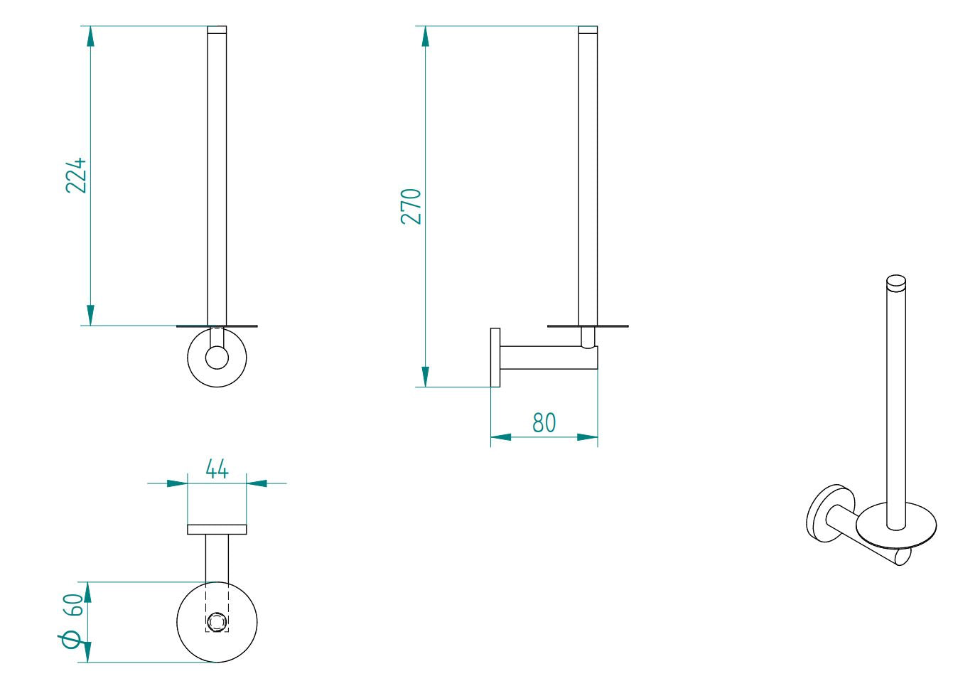 SIGMA SPARE DOUBLE TOILET ROLL HOLDER